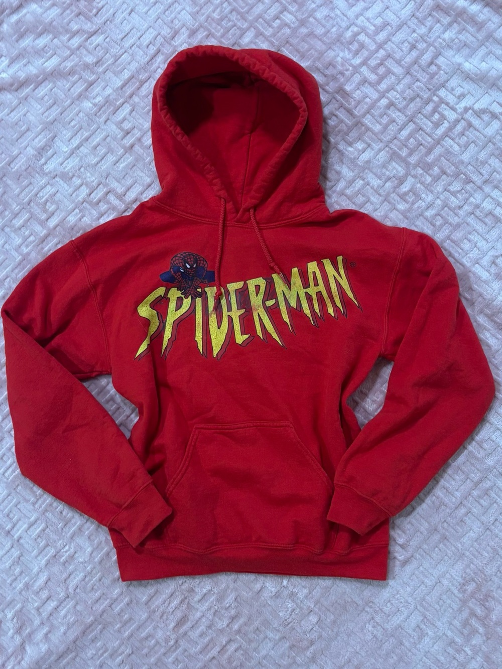 Primitive Red Hooded Sweatshirt with Yellow Graphic